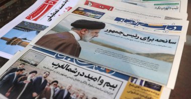 A newspaper with a picture of Iran's late President Ebrahim Raisi is seen in Tehran, Iran, May 20, 2024. (Reuters Photo)