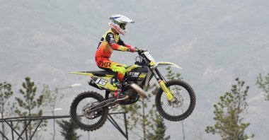 A rider in action during the Turkish KAYO Motocross Championship at the Afyonkarahisar Motorsports Center, Afyonkarahisar, Türkiye, May 14, 2024. (AA Photo)