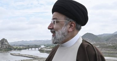 Late Iranian President Ebrahim Raisi attends a program near the Iran-Azerbaijan border, northwestern Iran, May 19, 2024. (EPA Photo)