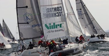 An undated picture shows sailors in action during the Presidential International Yacht Races. (Courtesy of the Turkish Sailing Federation)