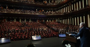 President Recep Tayyip Erdoğan addresses the event in Ankara, Türkiye, May 20, 2024. (AA Photo)