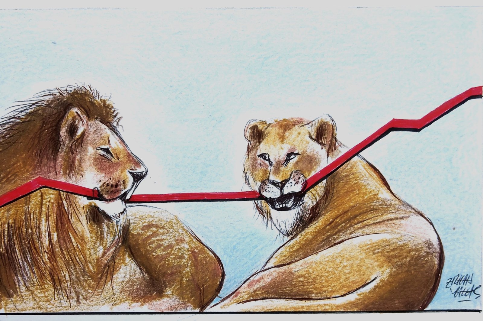 「経済システムが適切に機能し、人々が市場経済に自信を持つためには、国民が善良な行動のルールを強化し、守ることが最も基本的なルールである。」 (イラスト:エルハン・ヤルヴァチ)