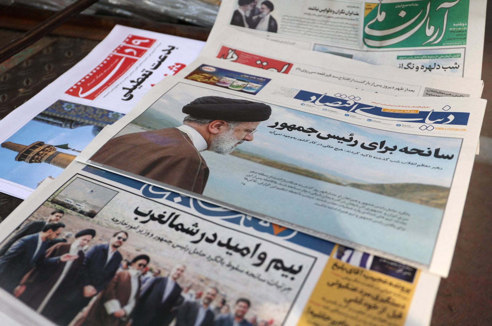 A newspaper with a picture of Iran&#039;s late President Ebrahim Raisi is seen in Tehran, Iran, May 20, 2024. (Reuters Photo)