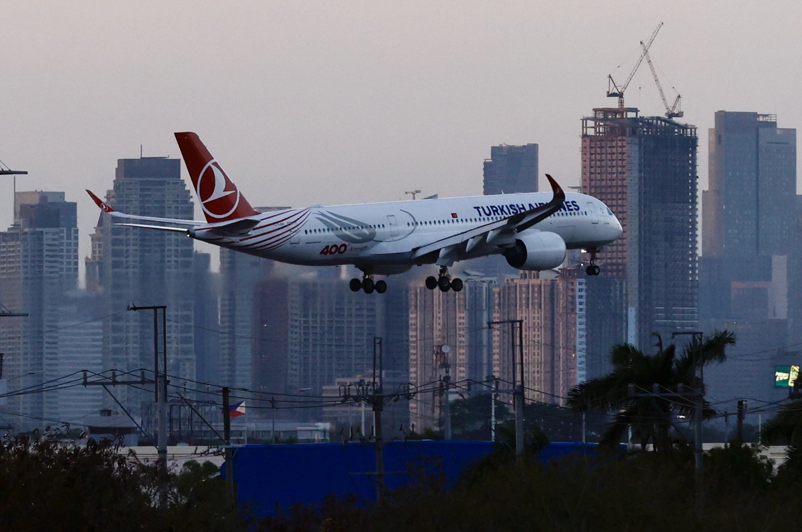 A Turkish Airlines plane lands at Manila International Airport, Manila, Philippines, May 8, 2024. (EPA Photo)