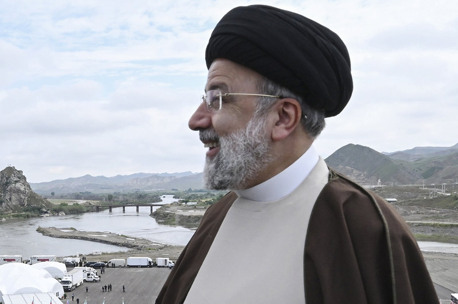 Late Iranian President Ebrahim Raisi attends a program near the Iran-Azerbaijan border, northwestern Iran, May 19, 2024. (EPA Photo)