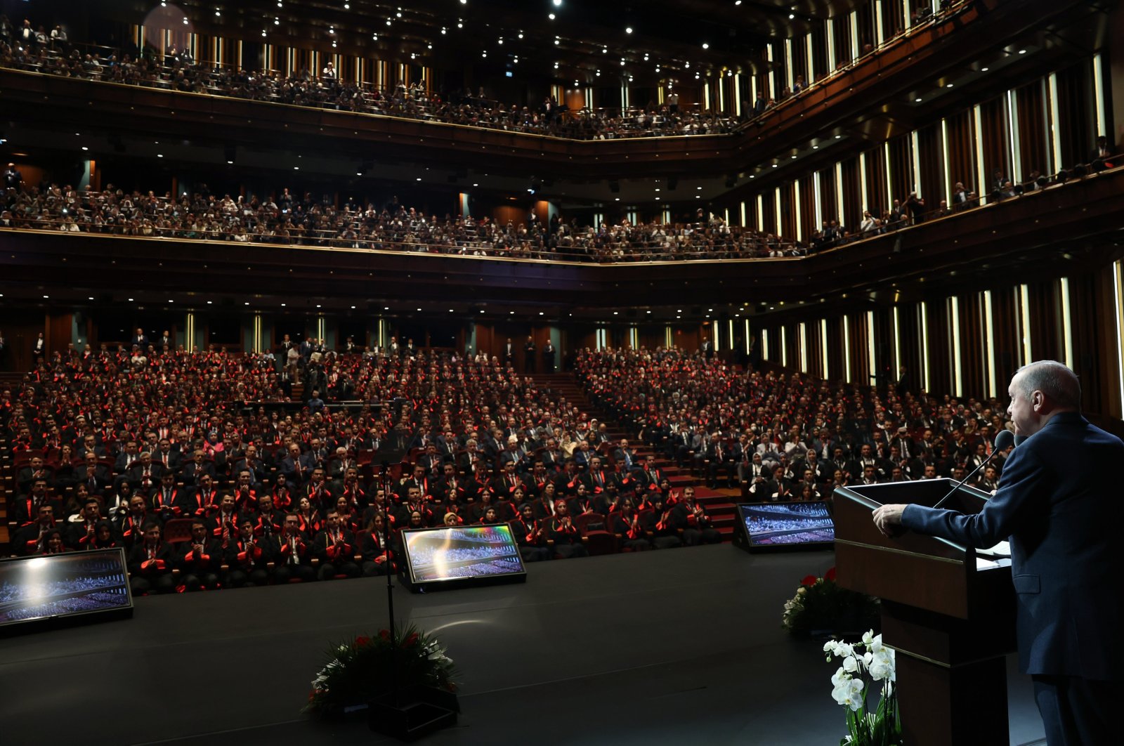 President Recep Tayyip Erdoğan addresses the event in Ankara, Türkiye, May 20, 2024. (AA Photo)