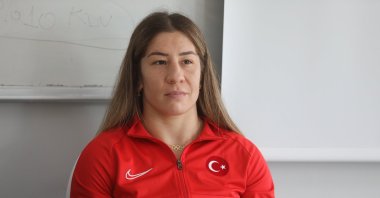 World and European wrestling champion Yasemin Adar Yiğit during an interview with Anadolu Agency (AA), Istanbul, Türkiye, May 21, 2024. (AA Photo)