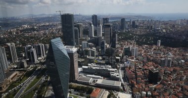 A general view of Istanbul's financial and commercial Levent area, Istanbul, Türkiye,  Aug. 16, 2018. (AP Photo)