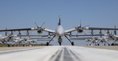 Bayraktar Akıncı is seen at the Çorlu Airport Base Command, May 20, 2024. (AA Photo)