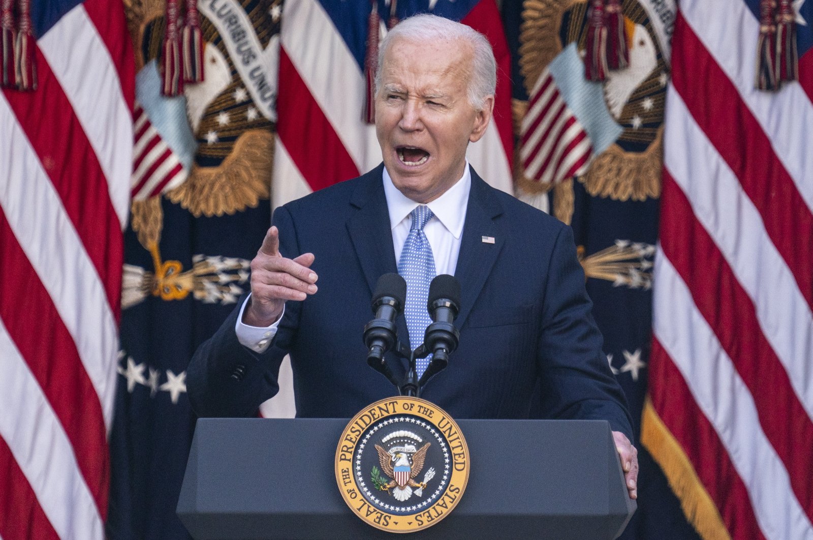 U.S. President Joe Biden speaks at a Jewish American Heritage Month program in Washington, D.C., U.S., May 20, 2024. (EPA Photo)