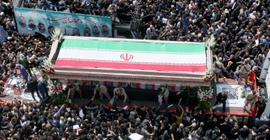 Iranians take part in a funeral ceremony for late President Ebrahim Raisi in Tehran, Iran, May 22, 2024. (EPA Photo)