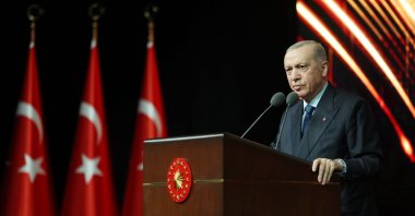 President Recep Tayyip Erdoğan speaks at an awards ceremony in Ankara, May 22, 2024. (AA Photo)