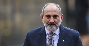 Armenian Prime Minister Nikol Pashinyan arrives for the Meeting of the European Political Community in Prague, Czech Republic, Oct. 6, 2022. (EPA Photo)