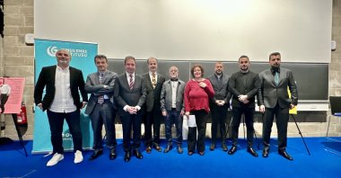 Speakers and organizers of the event pose for a photograph after the event, Dublin, Ireland, May 21, 2024. (Photo courtesy of Turkuvaz Media)