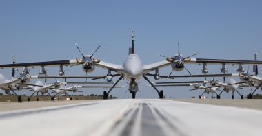 Bayraktar Akıncı is seen at the Çorlu Airport Base Command, in northwestern Çorlu province, Türkiye, May 20, 2024. (AA Photo)