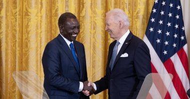 U.S. President Joe Biden (Right) shakes hands with President of Kenya William Ruto at the conclusion of their joint news conference in the East Room of the White House in Washington, D.C., U.S., May 23, 2024. (EPA Photo)