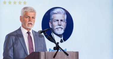 Czech President Petr Pavel speaks during a conference "20 years of the Czech Republic in the EU: A vision for an enlarged Europe" at Prague Castle in Prague, Czech Republic, April 30, 2024. (Reuters Photo)