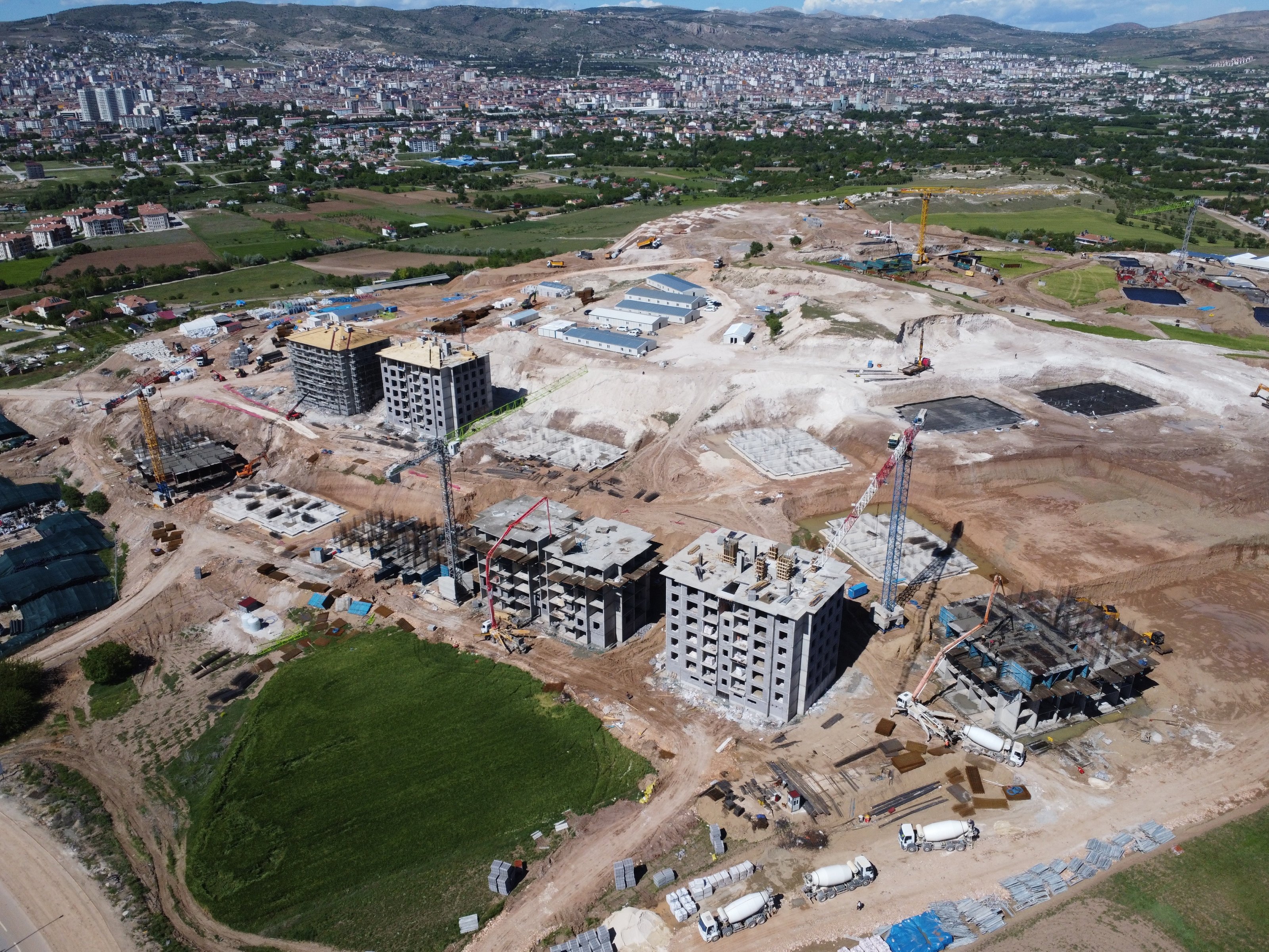 Housing construction continues in Elazığ city center, affected by the earthquakes centered around Kahramanmaraş, Elazığ, Türkiye, May 8, 2024. (AA Photo)