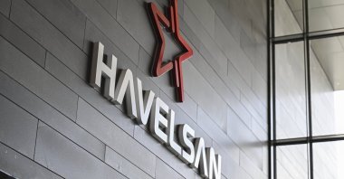 The logo of Turkish defense firm Havelsan is seen at its headquarters, Ankara, Türkiye, May 25, 2024. (AA Photo)