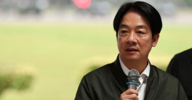 Taiwan leader Lai Ching-te speaks during a visit to inspect military troops in Taoyuan, Taiwan, May 23, 2024. (AFP Photo)