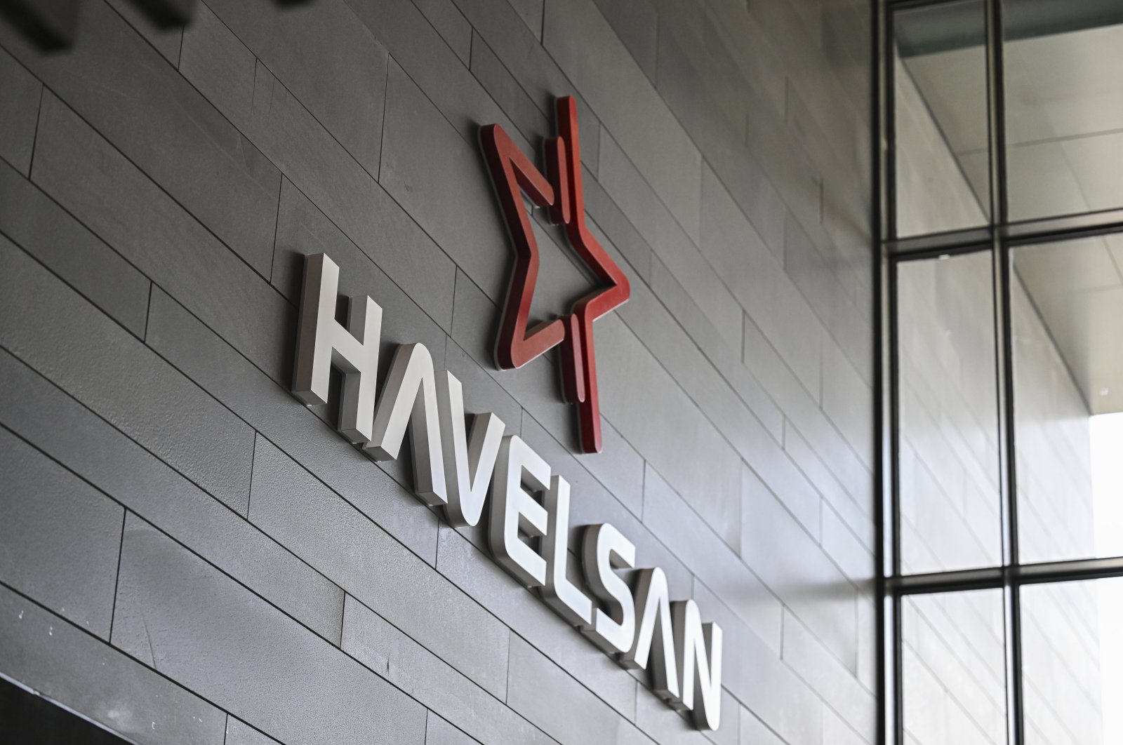 The logo of Turkish defense firm Havelsan is seen at its headquarters, Ankara, Türkiye, May 25, 2024. (AA Photo)
