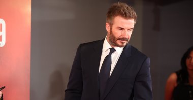 David Beckham arrives for the world premiere of the three-part documentary series &quot;99&quot; at Printworks in Manchester, U.K., May 9, 2024. (EPA Photo)