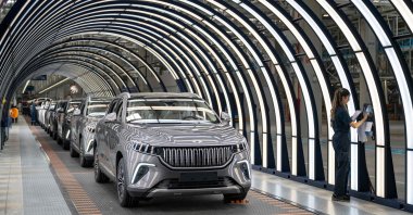 A car assembly line at a factory of Togg at the Gemlik Togg Technology Campus, Bursa, northwestern Türkiye, May 17, 2024. (AFP Photo)