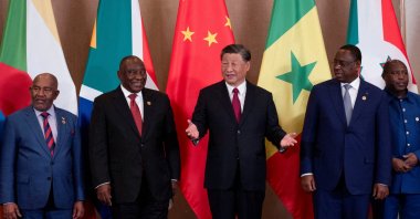 Chinese President Xi Jinping and South African President Cyril Ramaphosa attend the China-Africa Leaders' Roundtable Dialogue on the last day of the BRICS Summit, Johannesburg, South Africa, Aug. 24, 2023. (Reuters Photo)