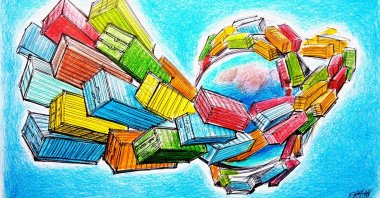 &quot;No matter how much global and regional geopolitical tensions calm down or the effects of the global climate crisis slow, neither the Suez Canal, the Panama Canal, nor any traditional trade route can bear such an increasing burden.&quot; (Illustration by Erhan Yalvaç)