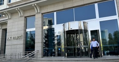 The exterior of the Justice and Development Party's (AK Party) headquarters, Ankara, Türkiye, April 22, 2024. (DHA Photo)