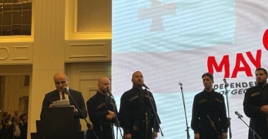 The Consul General of Georgia, Alexandre Jishkariani delivers his opening speech, Istanbul, Türkiye, May 27, 2024. (Photo by Buse Keskin)