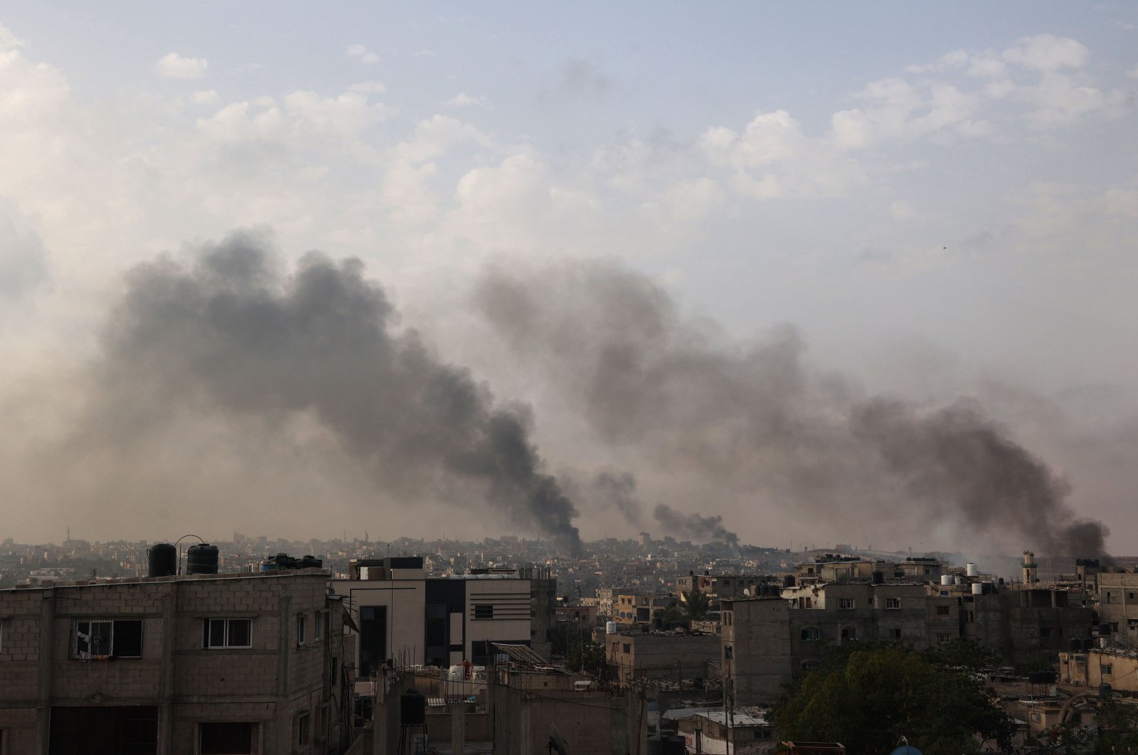 Smoke billows following Israeli strikes in Rafah city in the southern Gaza Strip, Palestine, May 28, 2024. (AFP Photo)
