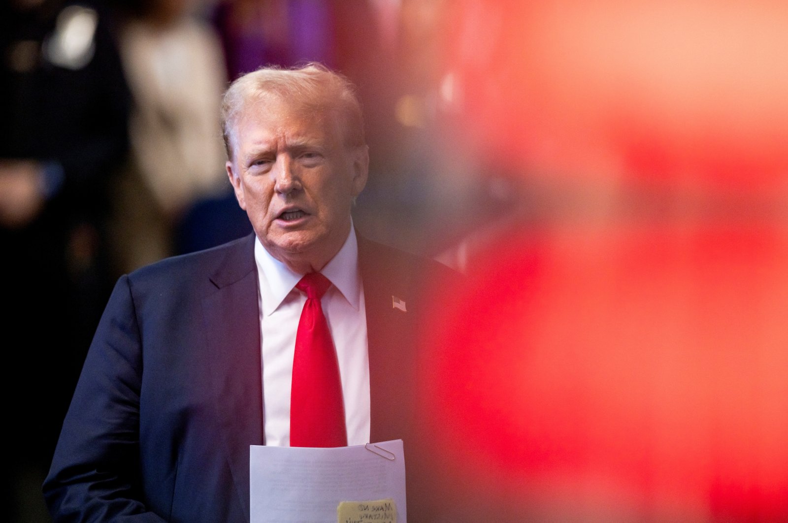 Former U.S. President Donald Trump talks to reporters in New York, U.S., May 28, 2024. (Reuters Photo)