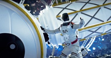 A logo of the Turkish Space Agency is seen on an astronaut in this illustration photo, Feb. 10, 2021. (Courtesy of Turkish Space Agency)