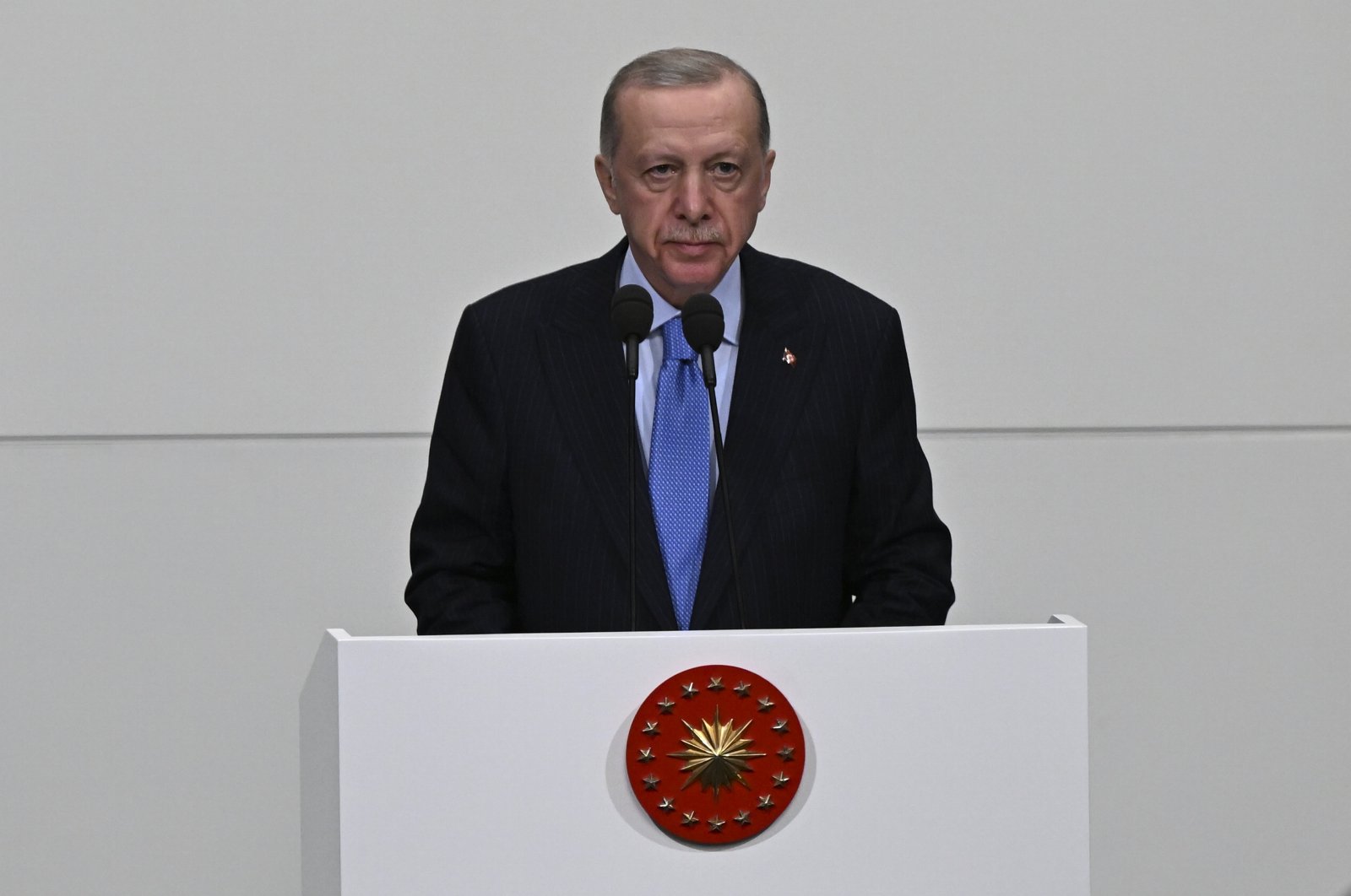 President Recep Tayyip Erdoğan speaks at a ceremony marking the anniversary of the Court of Accounts (Sayıştay) in Ankara, May 28, 2024. (AA Photo)