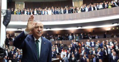 President Recep Tayyip Erdoğan attends his AK Party&#039;s meeting, Ankara, Türkiye, May 29, 2024. (DHA Photo)