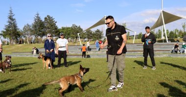 Dogs are trained at the Proteo Park, Adıyaman, Türkiye, May 26, 2024.