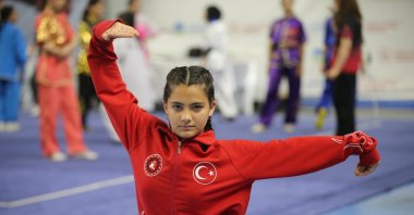 Turkish wushu athlete Ayşe Sina Coşkun poses for a photo, Sakarya, Türkiye, May 24, 2024. (AA Photo)