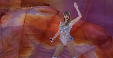 U.S. singer and composer Taylor Swift performs on stage on the occasion of her "The Eras Tour" concert at Santiago Bernabeu stadium in Madrid, Spain, May 29, 2024. (EPA Photo)