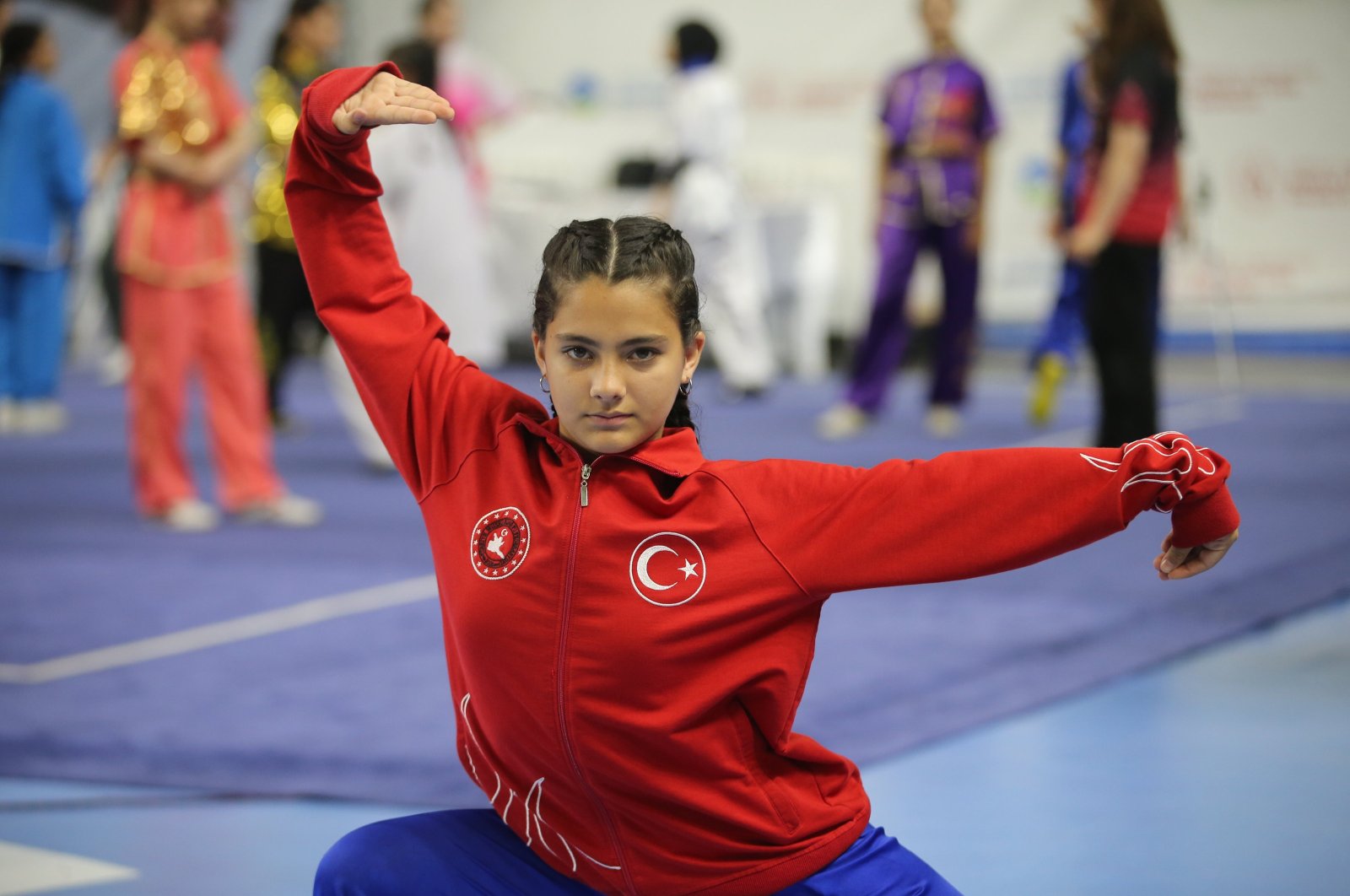 Turkish wushu athlete Ayşe Sina Coşkun poses for a photo, Sakarya, Türkiye, May 24, 2024. (AA Photo)