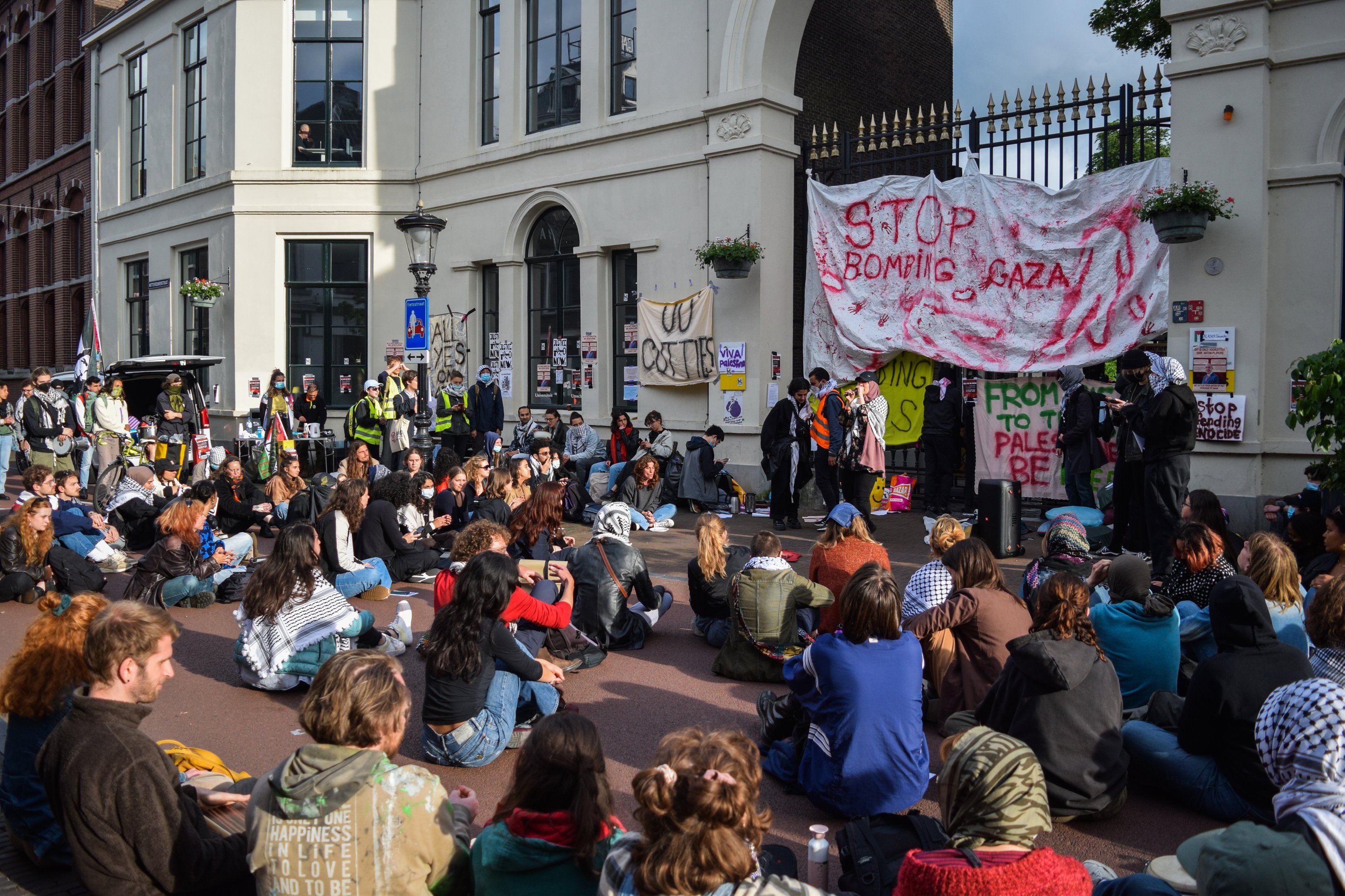 Students at Utrecht University protest for Palestine, Utrecht, Netherlands, May 30, 2024. (AA Photo) 