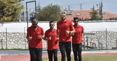 Turkish hearing-impaired athletes train for the World Deaf Athletics Championships, Karaman, Türkiye, May 2, 2024. (AA Photo)