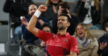 Serbia&#039;s Novak Djokovic reacts during his French Open third round match against Italy&#039;s Lorenzo Musetti at the Roland Garros, Paris, France, June 2, 2024. (Reuters Photo) 