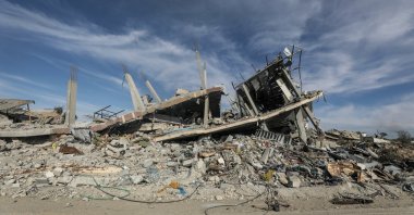 Destroyed buildings are seen during an Israeli military operation in Rafah, southern Gaza, May 31, 2024. (EPA Photo)