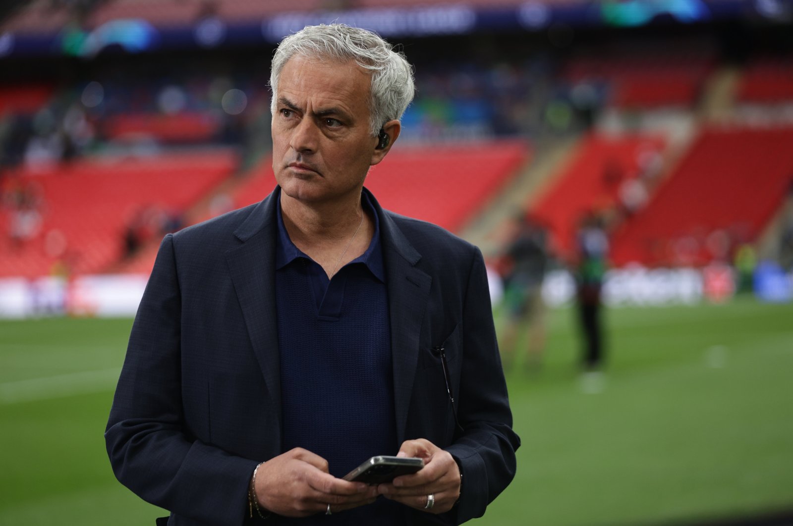 Jose Mourinho looks on after the UEFA Champions League match between Real Madrid and Borussia Dortmund at the Wembley Stadium, London, U.K., May 1, 2024. (AA Photo)