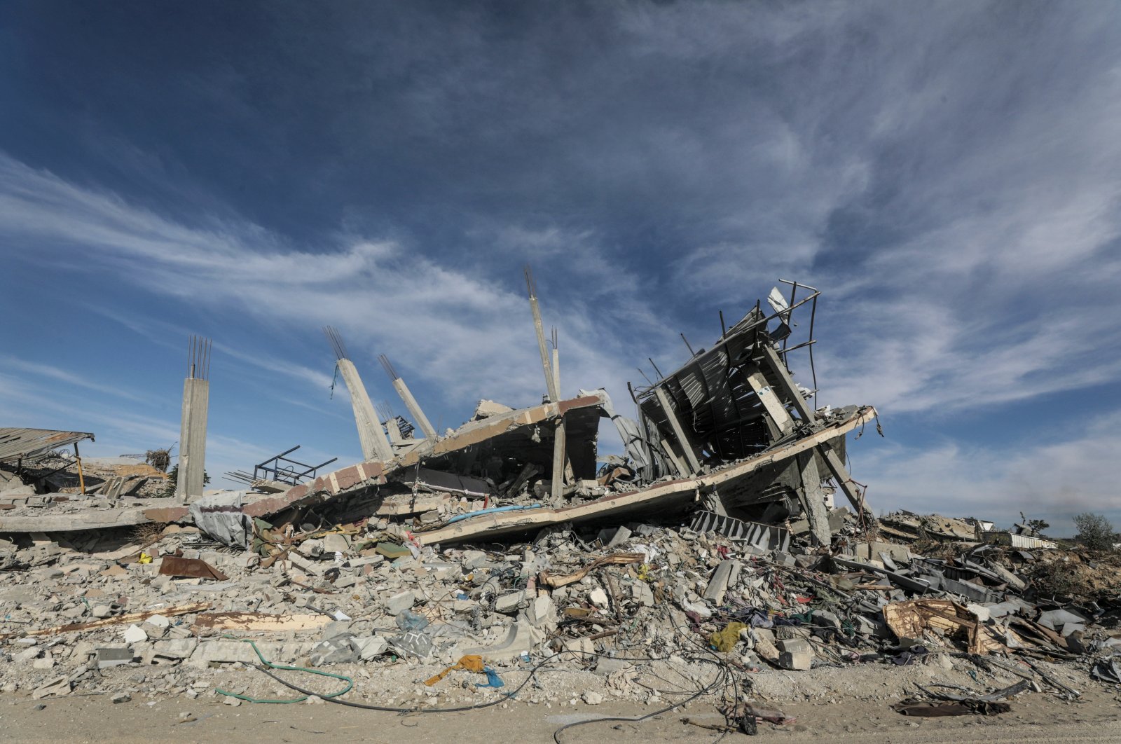 Destroyed buildings are seen during an Israeli military operation in Rafah, southern Gaza, May 31, 2024. (EPA Photo)