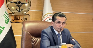 Iraqi Transportation Minister Razzaq Muhaibis al-Saadawi speaks at the ministry, Baghdad, Iraq, May 27, 2024 (Photo by Dilara Aslan Özer)