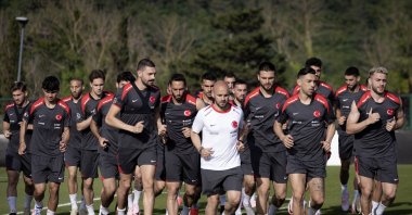 Turkish national team players during a training session ahead of the Italy friendly match, Bologna, Italy, June 3, 2024. (IHA Photo)