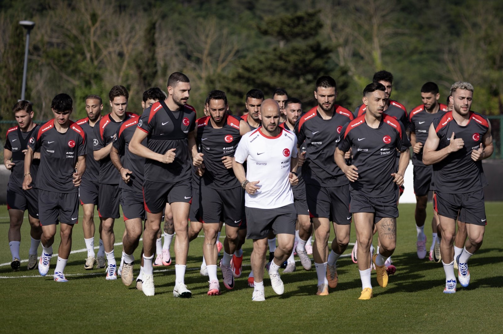 Turkish national team players during a training session ahead of the Italy friendly match, Bologna, Italy, June 3, 2024. (IHA Photo)