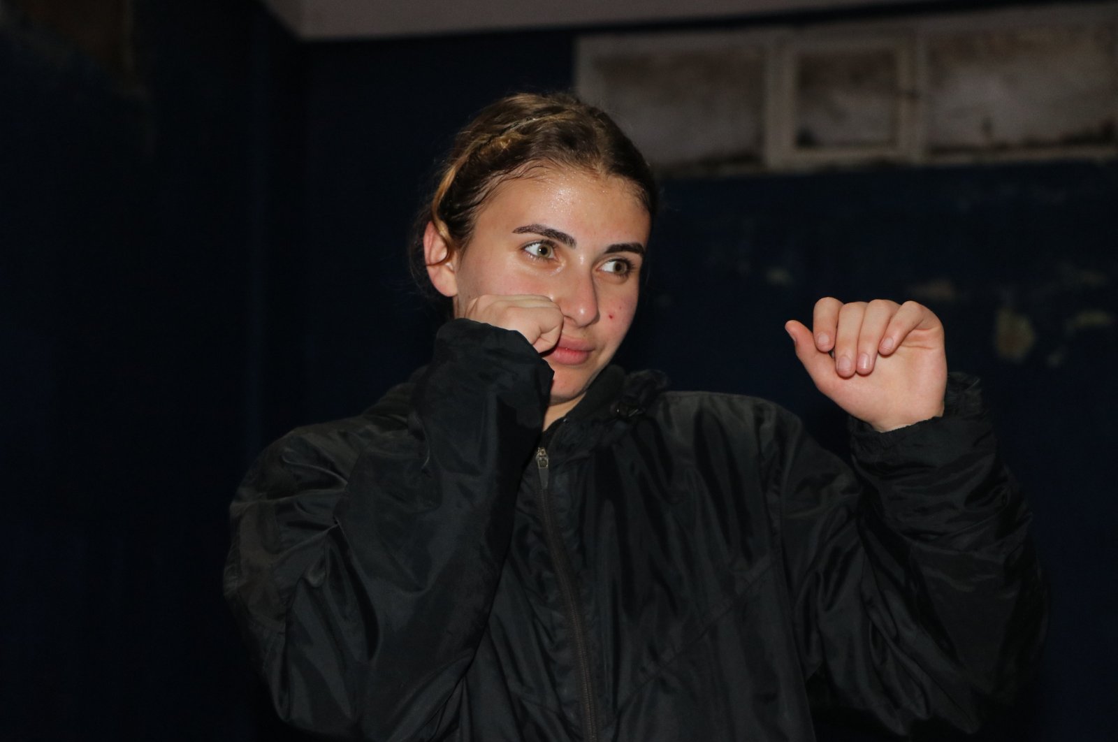 Turkish kickboxer Melek Yiğit trains for the Youth World Championship, Niğde, Türkiye, May 3 ,2024. (AA Photo)